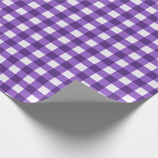Klassiek Gingham geruite patroon in Paarse Cadeaupapier (Hoek)