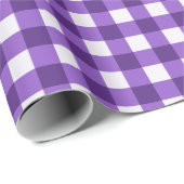 Klassiek Gingham geruite patroon in Paarse Cadeaupapier (Rol Hoek)