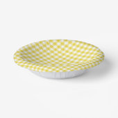Klassiek Gingham Goudgeel Papieren Kommen (Gebogen)