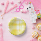 Klassiek Gingham Goudgeel Papieren Kommen (Feest)