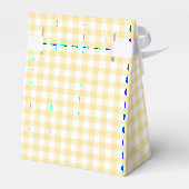 Klassiek Gingham Kanariegeel Bedankdoosjes (Achterkant)