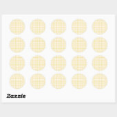 Klassiek Gingham Kanariegeel Ronde Sticker (Vel)