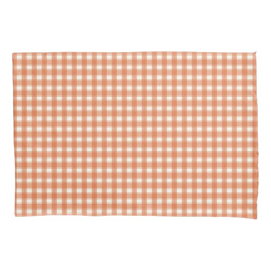 Klassiek Gingham Oranje Kussensloop (Voorkant)
