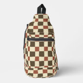 Klassiek gingham patroon Bruin Bourgondië Modern Sling Bag (Voorkant)