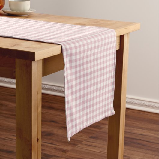 Klassiek Gingham voor de Vroege Herfst | Gedempte Korte Tafelloper (Voorbeeld)