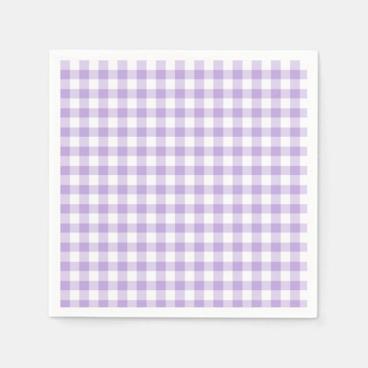 Klassiek Gingham Zachte Lavendel Servet (Voorkant)