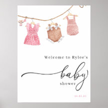 Klassiek Girl Baby shower Welkomstteken