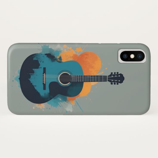 Klassiek gitaar silhouet Case-Mate iPhone case (Achterkant (horizontaal))