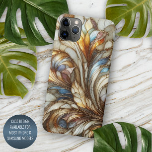Klassiek glas-in-lood bloem mozaïek kunstpatroon iPhone 16 pro max hoesje