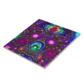 Klassiek Glas in lood patroon in blauw, groen, roo Tegeltje (Zijkant)