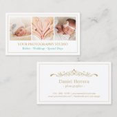 Klassiek Gold Colour Lijst Photo Collage Showcase Visitekaartje (Voorkant / Achterkant)