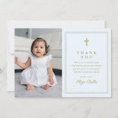 Klassiek Gold Cross Religieuze Foto Baptisme Bedankkaart (Voorkant)