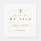 Klassiek Gold Glitter Cross Baptisme Servet (Voorkant)