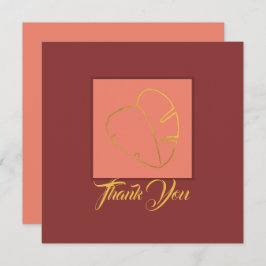 Klassiek Gold Leaf Elegant Paars Roze Bedankkaart