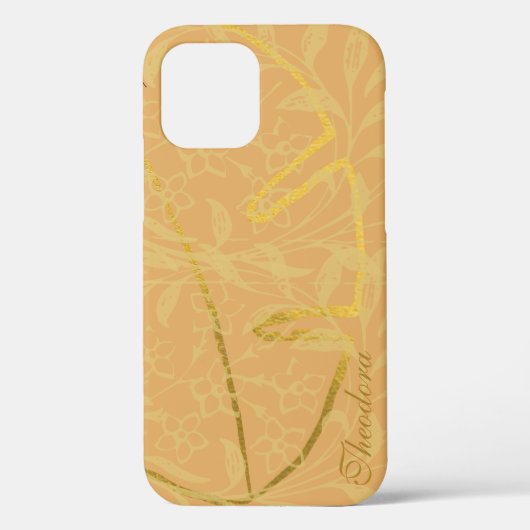 Klassiek Gold Leaf Ocher Elegant Patroon Case-Mate iPhone Case (Achterkant)