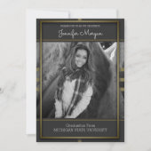 Klassiek Gold Lijst Foto Afstuderen Uitnodiging (Voorkant)