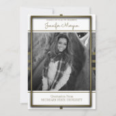 Klassiek Gold Lijst Foto Afstuderen Uitnodiging (Voorkant)