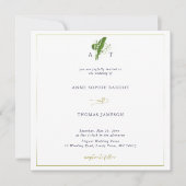 Klassiek Gold Lijst Lily van Valley Spring Wedding Kaart (Voorkant)