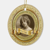 Klassiek Gold Photo Lijst Elegant Banner Yellow Keramisch Ornament (Links)