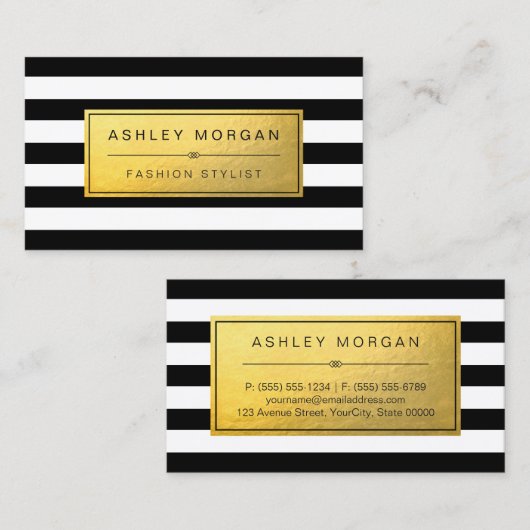 Klassiek Golden Label met zwarte witte strepen (Voorkant / Achterkant)