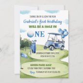 Klassiek Golf Boy Hole in een verjaardagsuitnodigi Kaart (Voorkant)