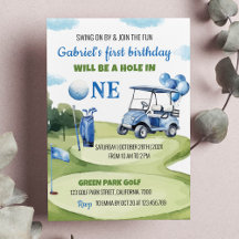 Klassiek Golf Boy Hole in een verjaardagsuitnodigi
