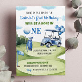 Klassiek Golf Boy Hole in een verjaardagsuitnodigi Kaart