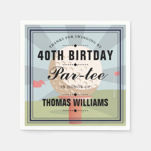 Klassiek golf verjaardagsfeestje servet