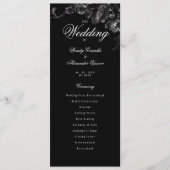 Klassiek Gothic Zwart Bruiloft Platte Programma Programmakaart (Voorkant)