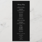 Klassiek Gothic Zwart Bruiloft Platte Programma Programmakaart (Achterkant)