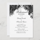 Klassiek Gotisch Wit Huwelijk repetitie diner Kaart (Voorkant)