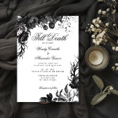 Klassiek Gotisch Wit 'tot de dood bruiloft Kaart