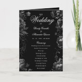 Klassiek Gotisch Zwart Bruiloft Gevouwen Programma (Voorkant)