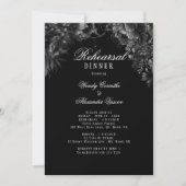 Klassiek Gotisch Zwart Bruiloft repetitie diner Kaart (Voorkant)