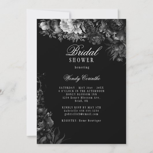 Klassiek Gotisch Zwart Vrijgezellenfeest Kaart (Voorkant)