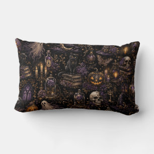 Klassiek gotische Halloween griezelige naadloze pa Kussen