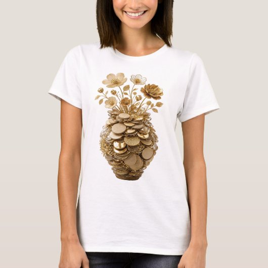 Klassiek goud ABSTRACTE KUNST Statement Design T-shirt (Voorkant)