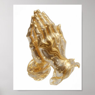 Klassiek Goud BIDVORMIGE HANDEN Poster