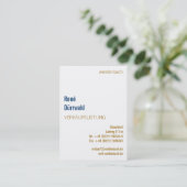 Klassiek goud blauw visitekaartje (Staand voorkant)