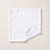 Klassiek  Goud Bloemen Crest Monogram Bad Handdoek (Wasdoekje)