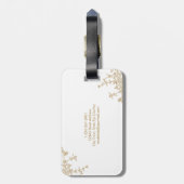 Klassiek  Goud Bloemen Crest Monogram Bagagelabel (Achterkant verticaal)