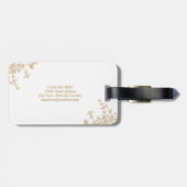 Klassiek  Goud Bloemen Crest Monogram Bagagelabel (Achterkant horizontaal)