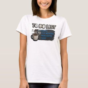 Klassiek Goud COFFIE SPELEN MET HOND Kunst Composi T-shirt