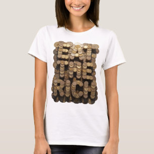 Klassiek goud EAT THE RISK Citaat Design T-shirt