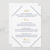 Klassiek goud en marinehuwelijksmenu menu (Voorkant / Achterkant)