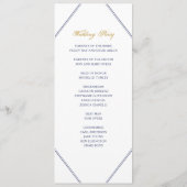 Klassiek Goud en Navy Huwelijksprogramma Programmakaart (Achterkant)