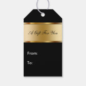 Klassiek goud en zwart cadeaulabel (Achterkant)