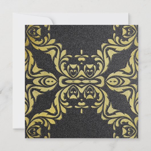 Klassiek goud en zwart luxe formeel jubileum kaart (Achterkant)