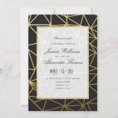 Klassiek goud en zwart repetitie diner kaart (Voorkant)