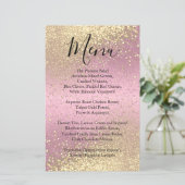 Klassiek goud glitters en roze - Menu (Staand voorkant)